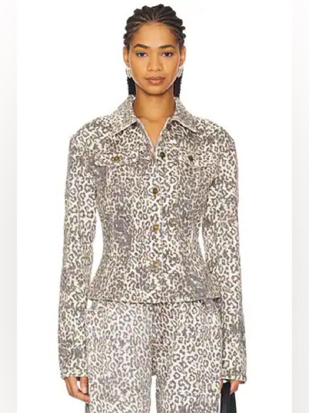 Lioness Rider Denim Jacket in Leopard Fade